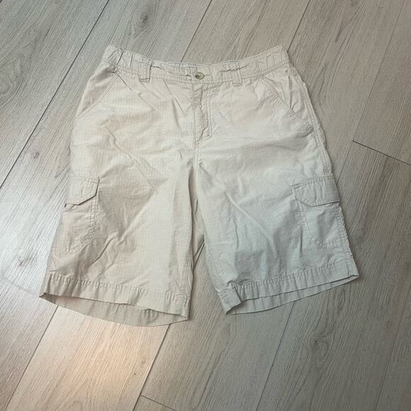 Mens Columbia Khaki Cargo Shorts Size 32 Gorpcore - Picture 1 of 4